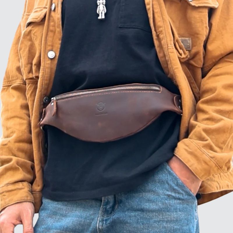 élégante sacoche ceinture cuir