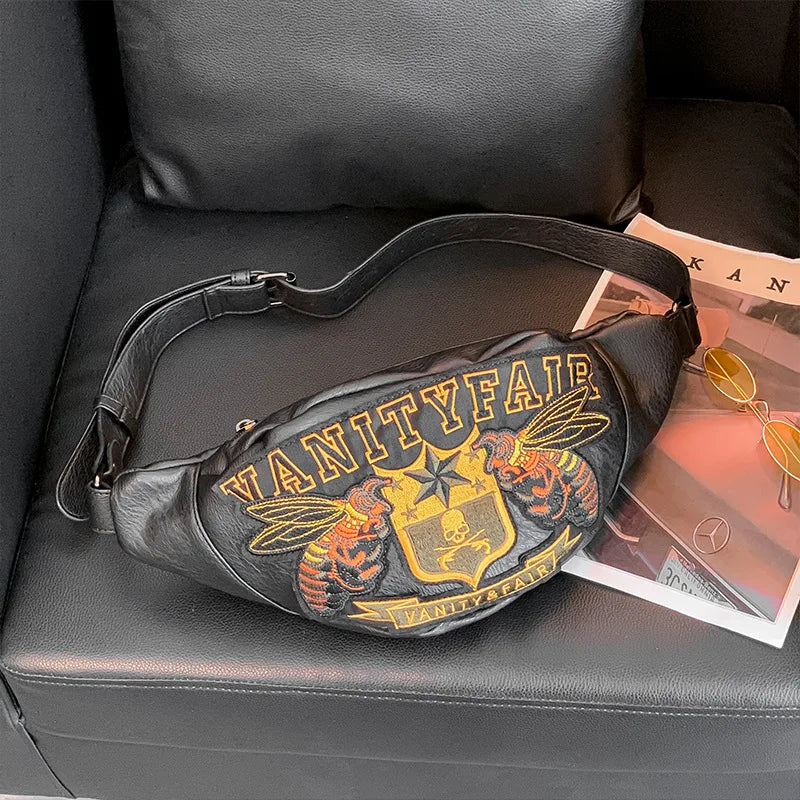 style rétro sac banane cuir