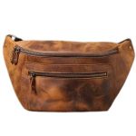Grand sac banane homme luxe vintage en cuir sophistiqué