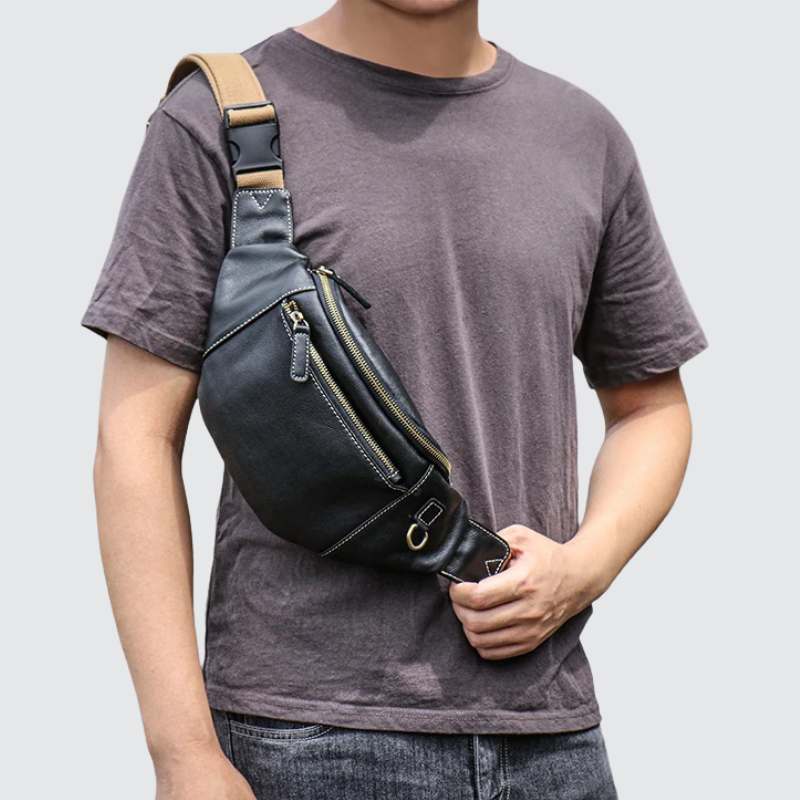 sac cuir noir élégant