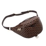 Sac banane femme luxe à motifs géométriques en cuir élégante