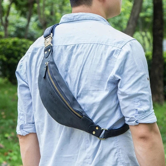 sac banane homme cuir robuste