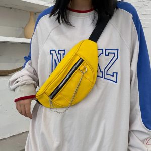 accessoire mode sac banane chaîne