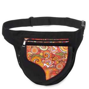 sac banane en cuir avec motifs paisley