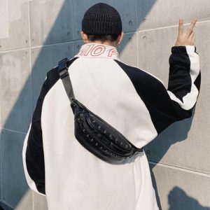 accessoire mode rock en cuir noir