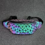 Sac banane brillant avec effet holographique pour femmes, accessoire fashion tendance