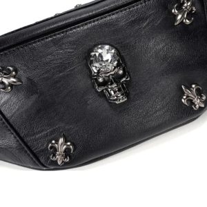 accessoire cuir tête de mort