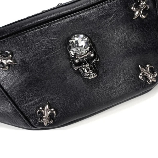 accessoire cuir tête de mort