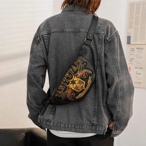 sac banane cuir homme vintage