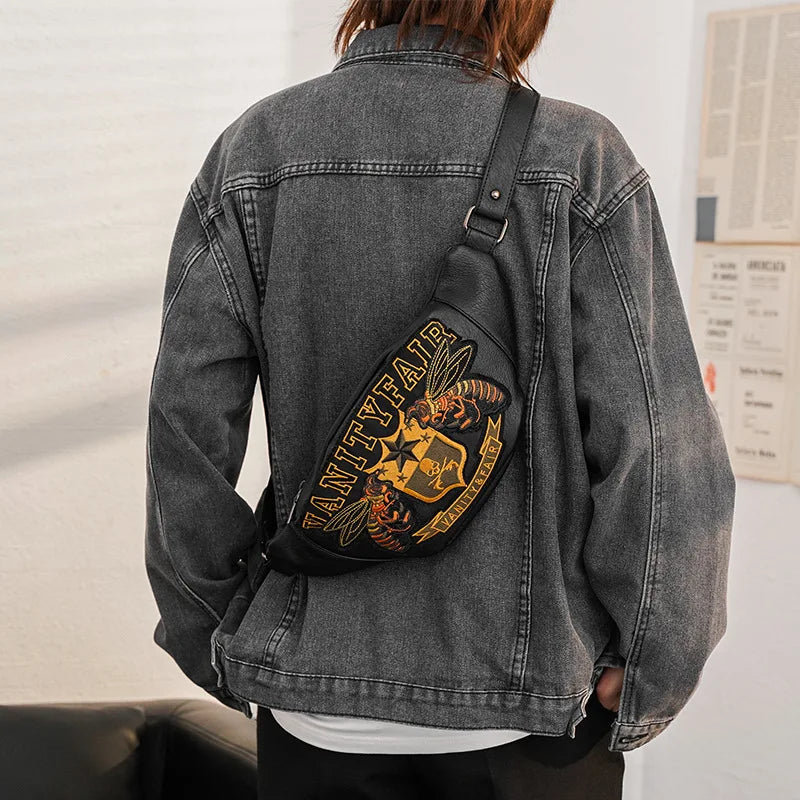 sac banane cuir homme vintage