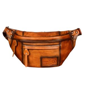 sac banane en cuir véritable