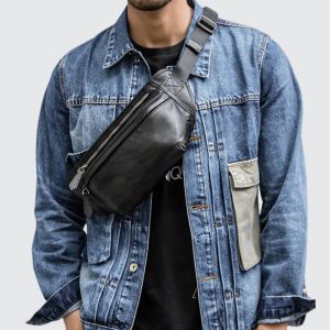sac banane noir homme