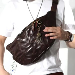 sac en cuir froissée