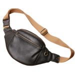 Sac banane homme luxe en cuir noir élégant et sophistiqué