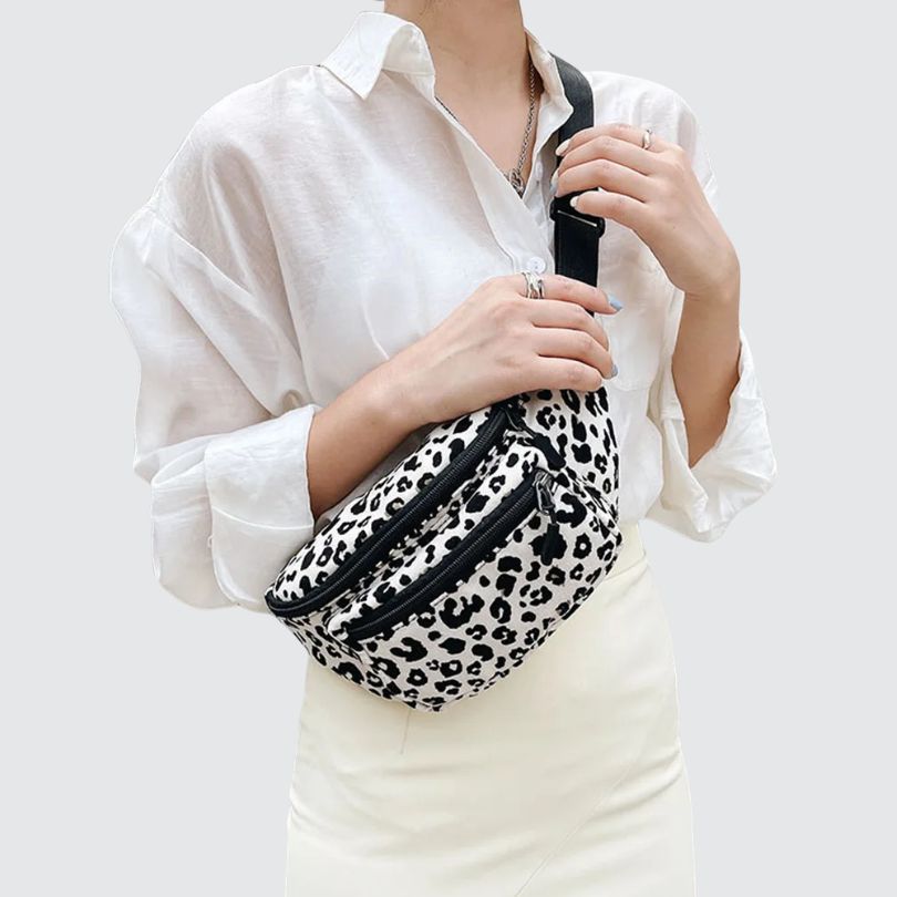 sac double poche léopard