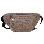Sac banane moumoute tendance en cuir synthétique beige