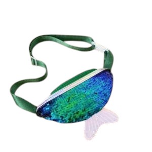 Sac banane paillette en forme de poisson