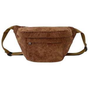 Zoom sur le détail du tissu velours côtelé du sac banane XL