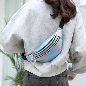 sac banane en cuir irisé
