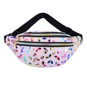 Détails du sac banane avec design papillon brillant