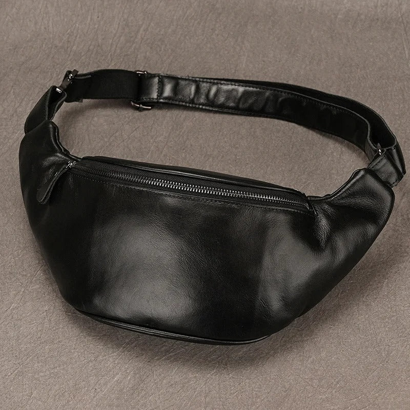 élégant sac banane cuir