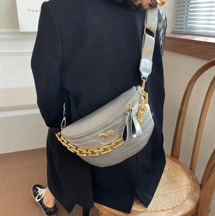 crocodile cuir sac banane