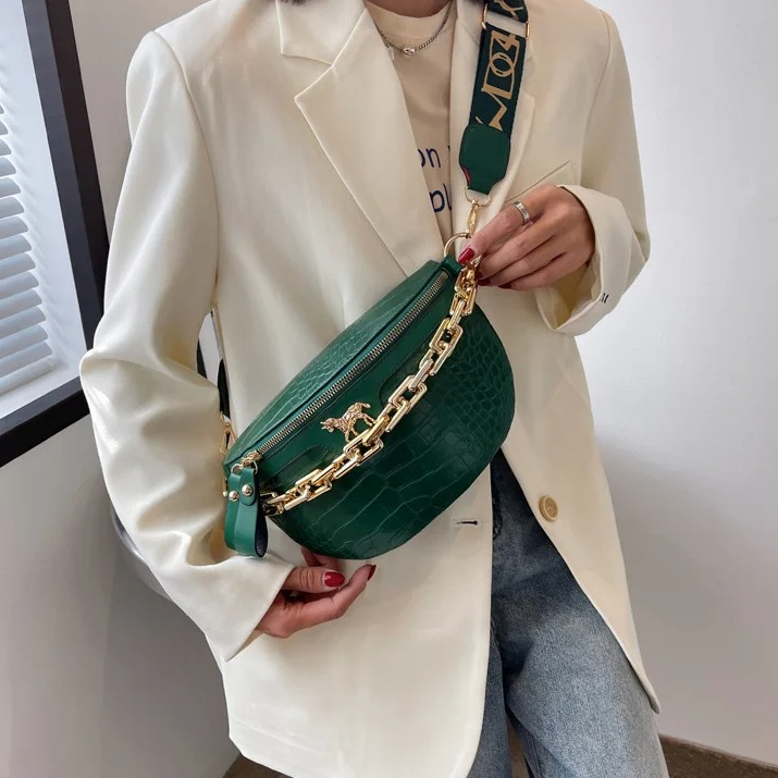 sac banane femme cuir crocodile