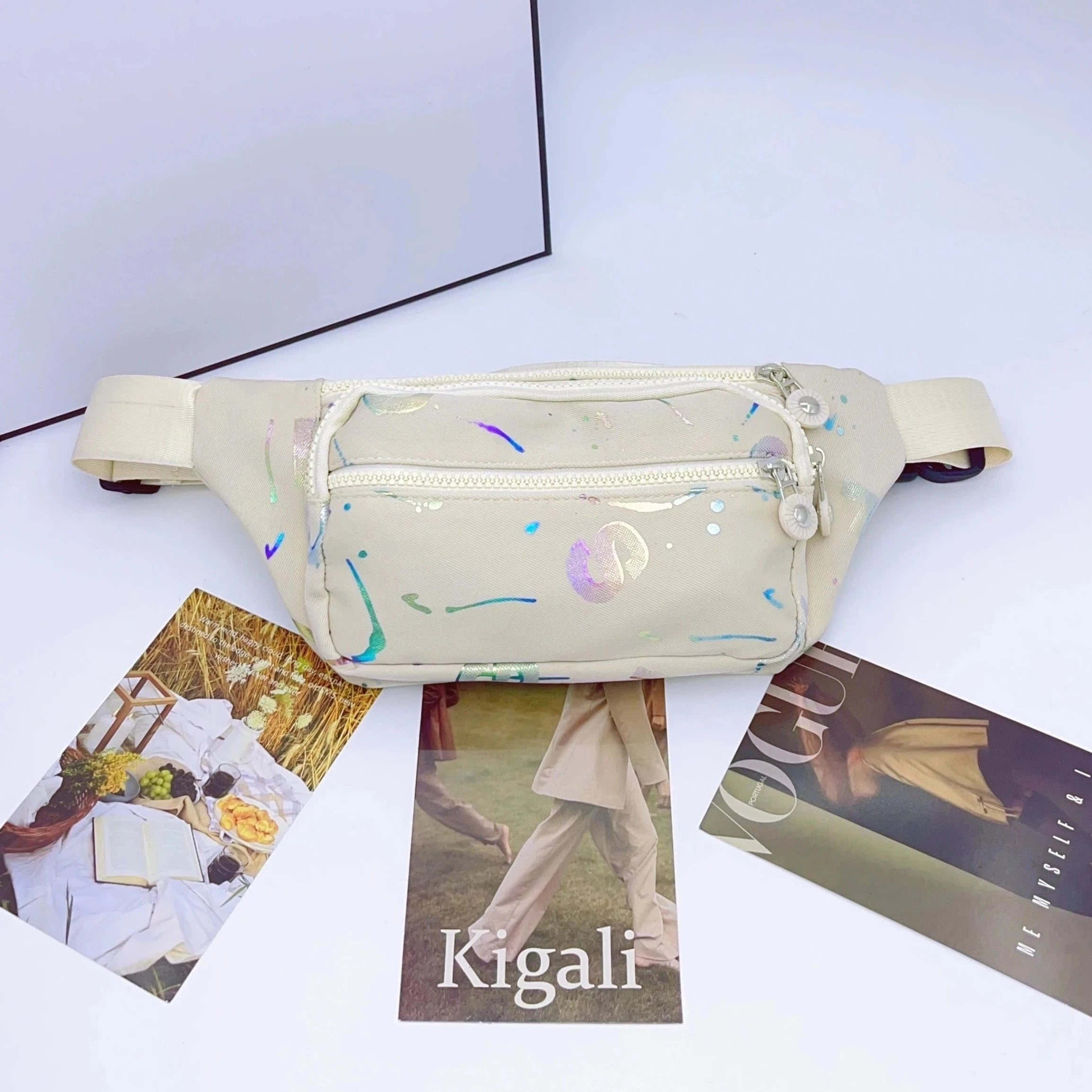 sac banane tissu multicolore