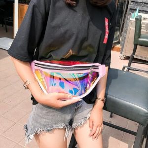 sac transparent holographique