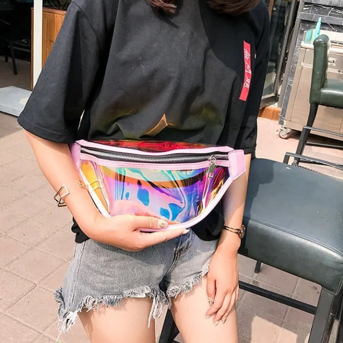 sac transparent holographique