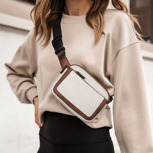 sac banane cuir femme bicolore