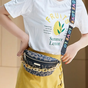 sac banane léopard avec chaîne