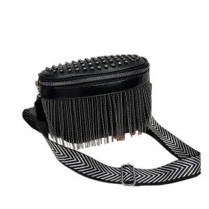 Sac banane femme en cuir avec franges élégantes