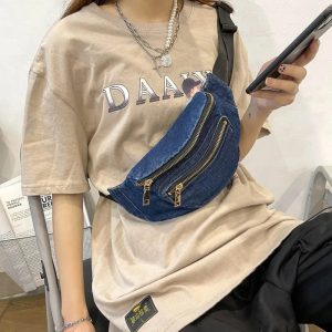 accessoire de mode banane en jean