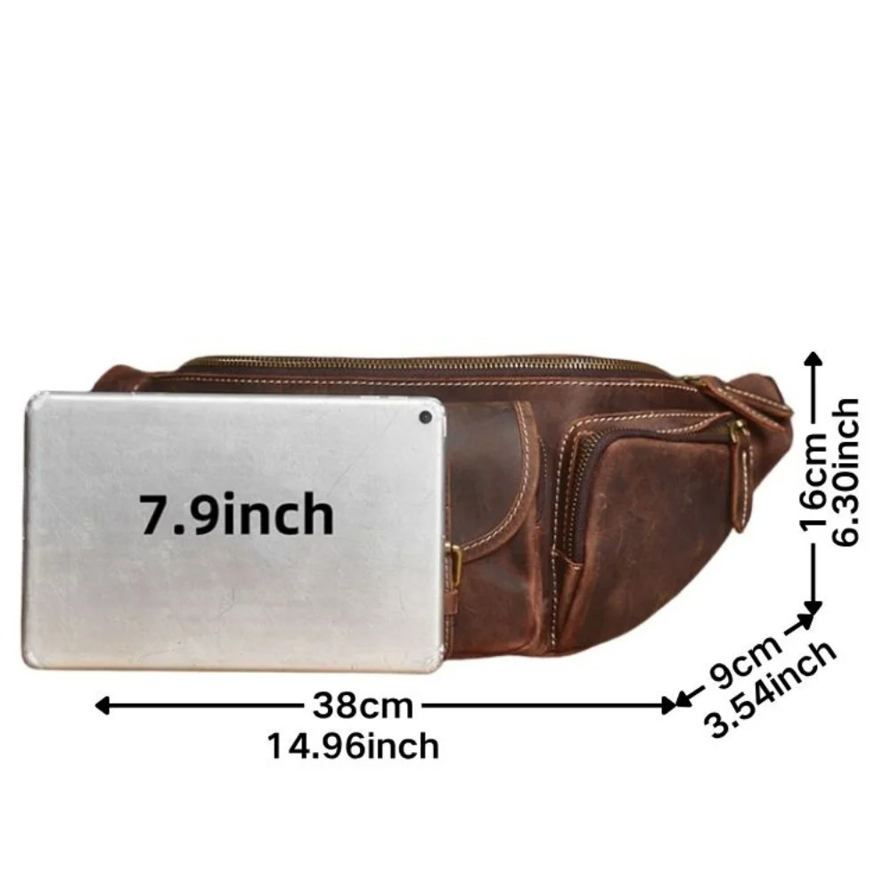 Sac Banane Homme en Cuir Vintage – Image 3