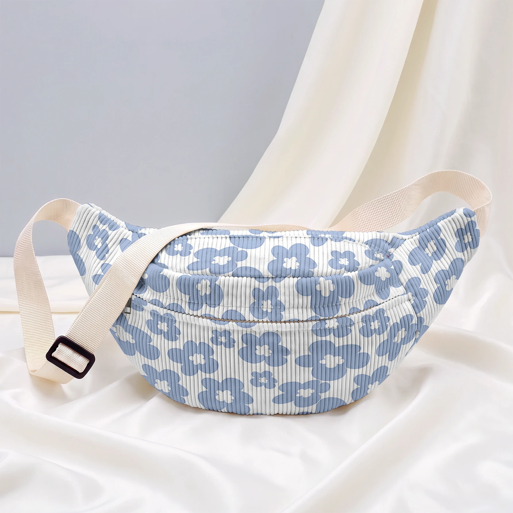 Sac banane bandoulière femme avec motif floral lumineux