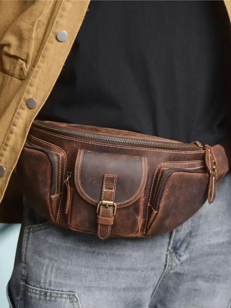 Sac Banane Homme en Cuir Vintage – Image 2