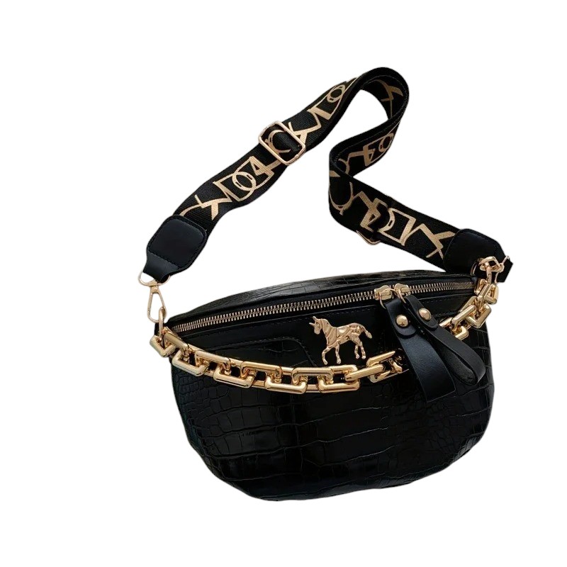 Sac banane femme en cuir crocodile élégante