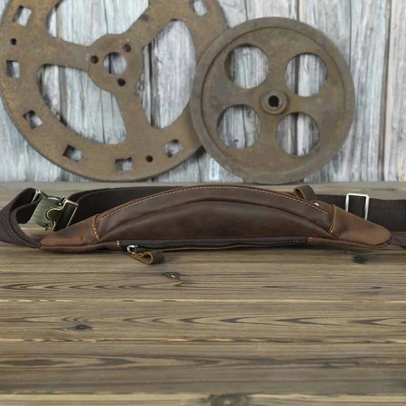 Sac banane en cuir solide idéal pour accessoires mode
