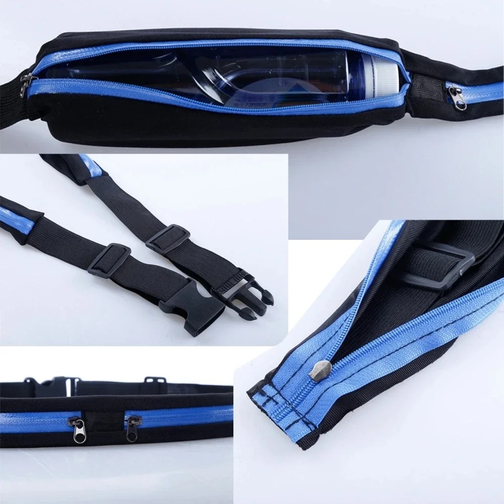 Sac de taille sportif flexible avec poche zippée pour entraînement
