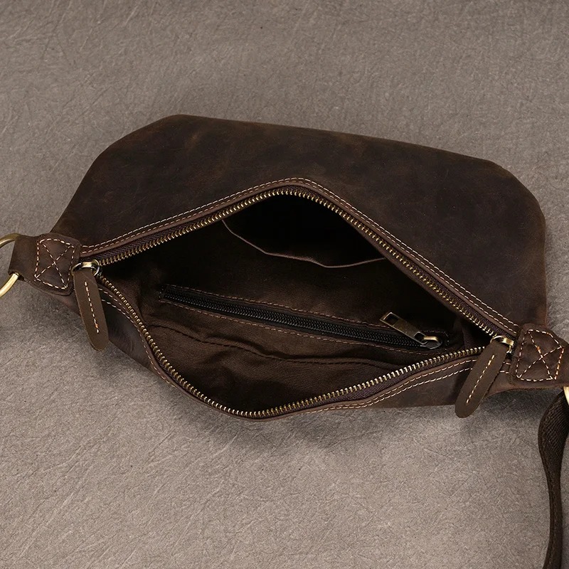 Sac banane cuir patiné pour homme mode et pratique
