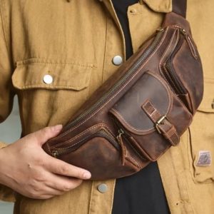 Sac Banane Homme en Cuir Vintage