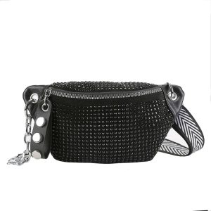 Sac banane à bandoulière femme avec clous tendance