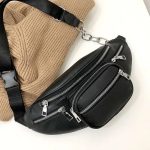 Sac banane en cuir avec chaîne dorée élégant pour femme