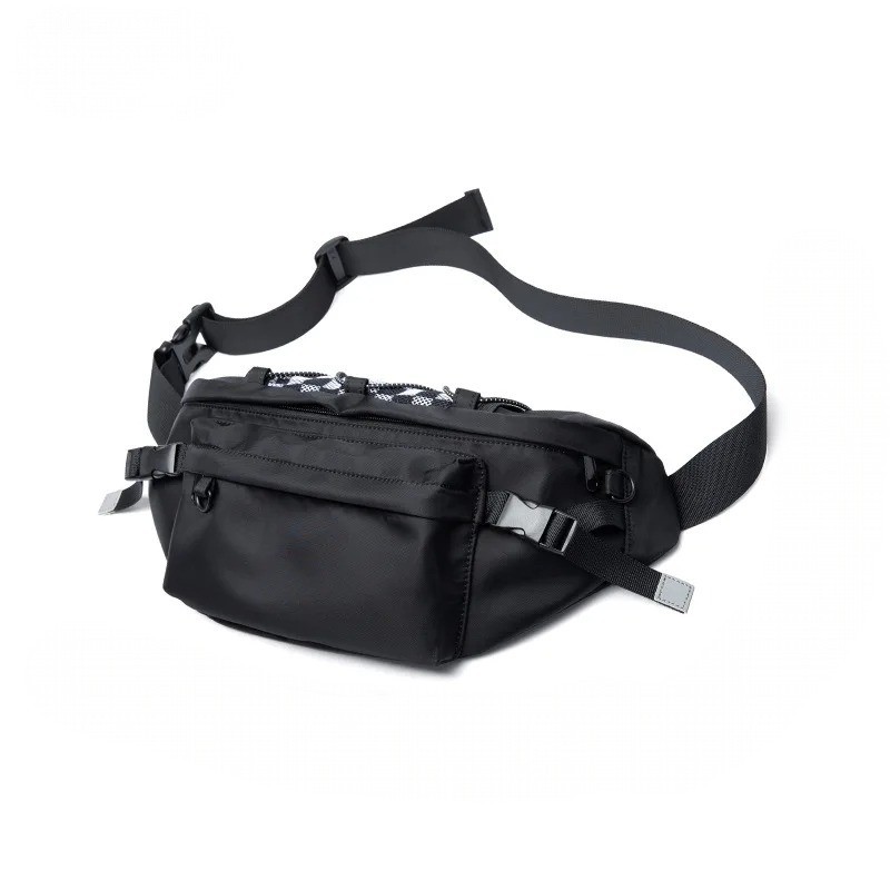 Sac banane XL en damier noir et blanc pour homme