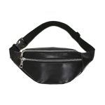 Sac banane en cuir lisse marron prêt à porter mode élégante