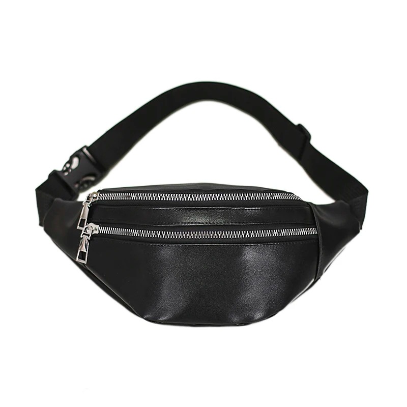 Sac banane en cuir lisse marron prêt à porter mode élégante