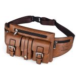 Sac banane homme en cuir double ceinture élégant pour un style tendance