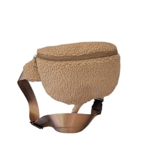 Sac banane en moumoute unie élégant pour femme