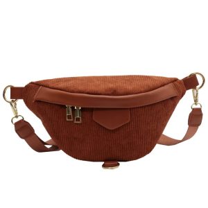 Sac banane femme velours côtelé chic